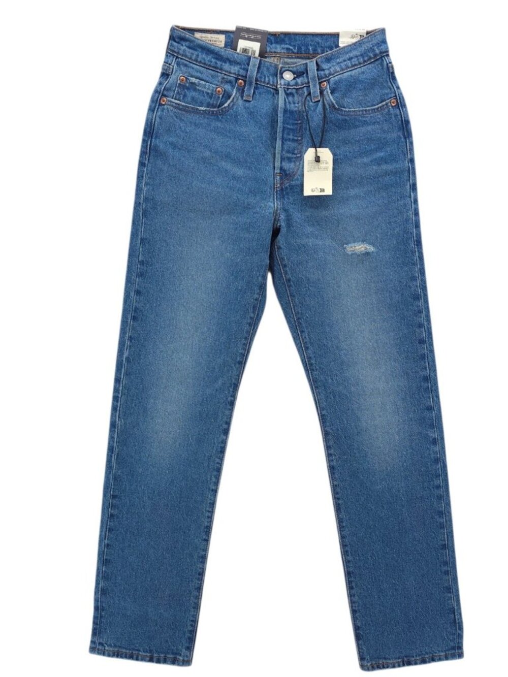 NWT LEVI'S 501 Original Fit Women's Jeans High Rise Straight Distressed 25x30